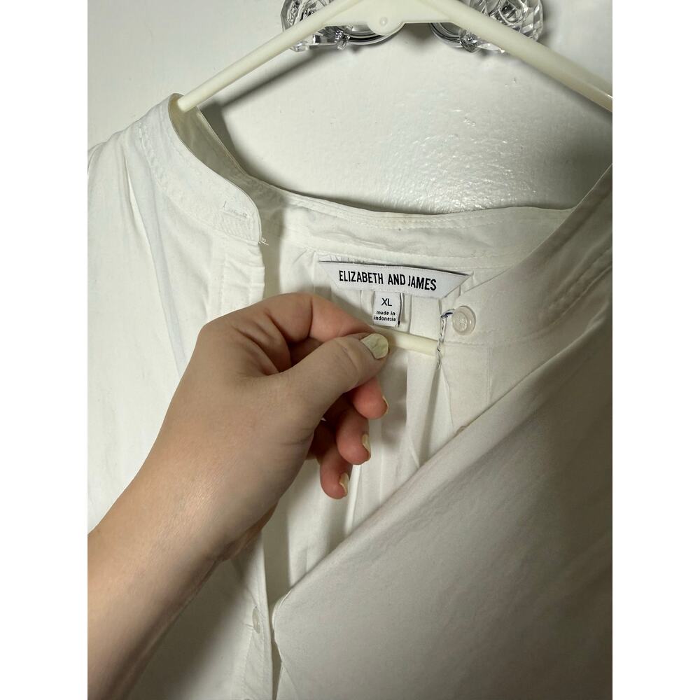 Elizabeth and James XL White Oversized Ruffle Hem Tunic Shirt Dress - Picture 4 of 6